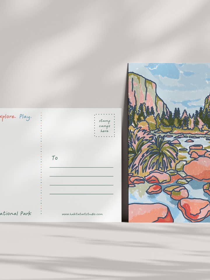 Parco nazionale di Yosemite | Cartolina per la vendita all'ingrosso da parte di Habitat Art Studio