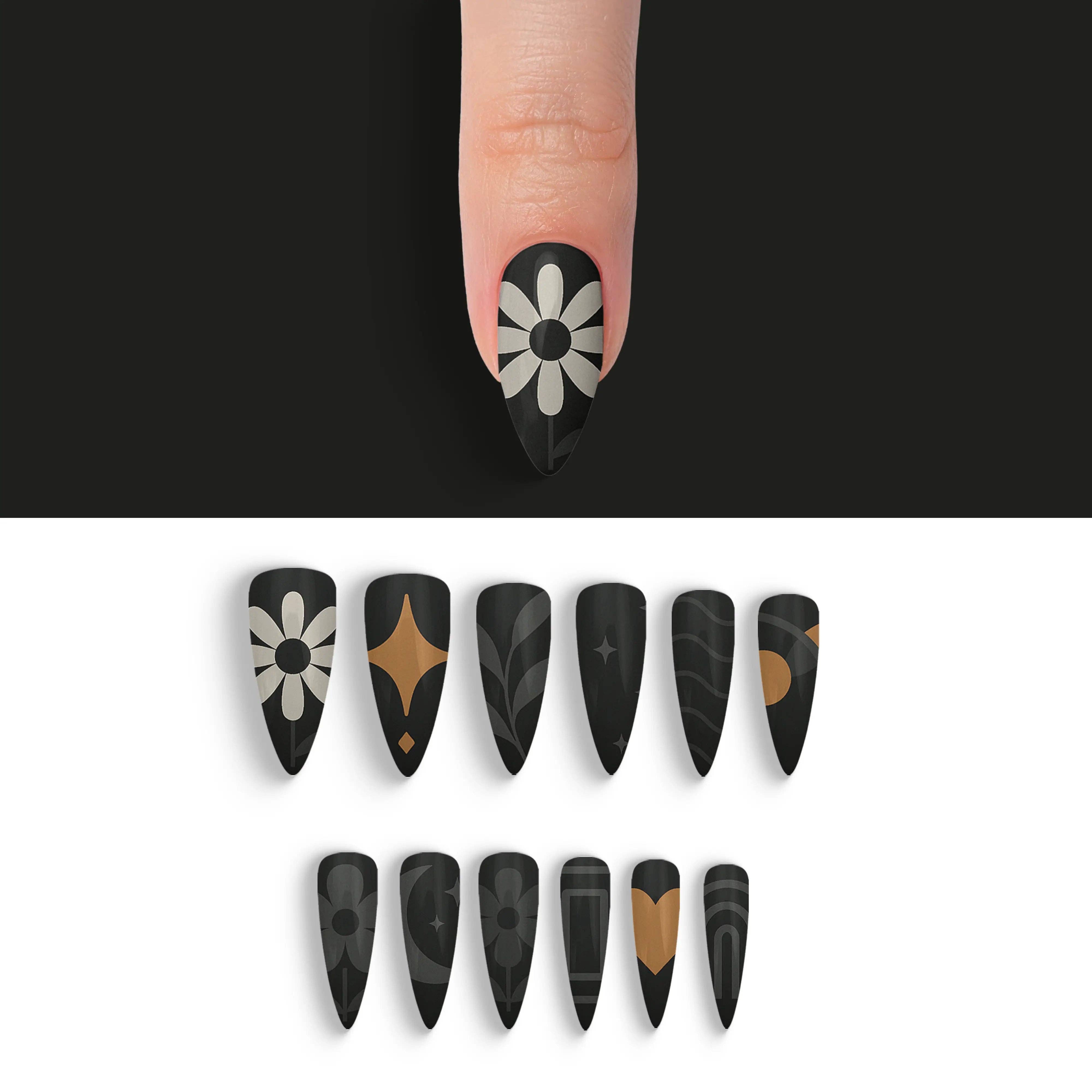 FYNE BODY - Wholesale Press-on/fake nails - Midnight Sunbeam Black Summer Press-On Nails47