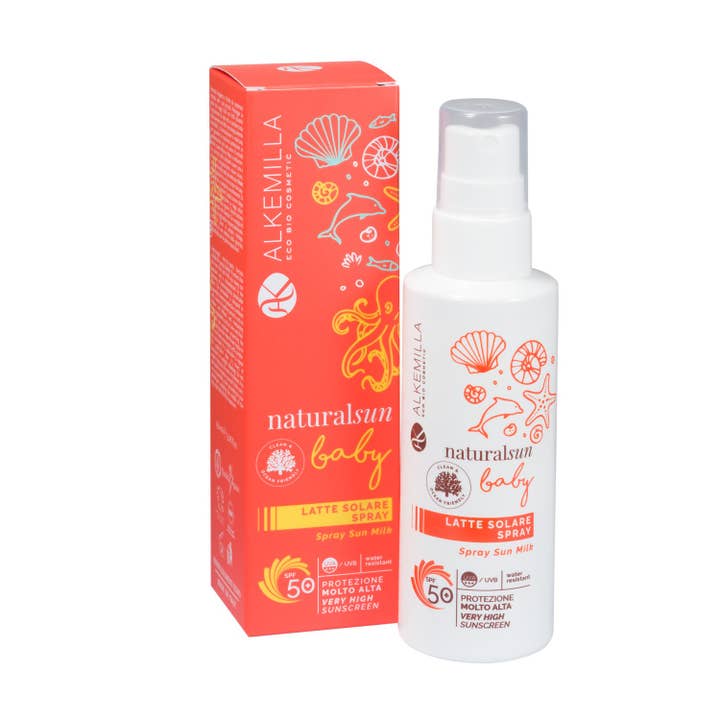 Spray solaire à très haute protection pour bébé Spf 50 pour la vente par Alkemilla Eco Bio Cosmetic