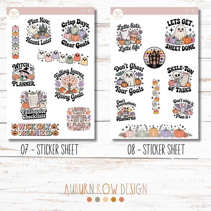 Auburn Row Design - Wholesale Planner - Pastel Halloween Vertical Weekly Planner Kit 4