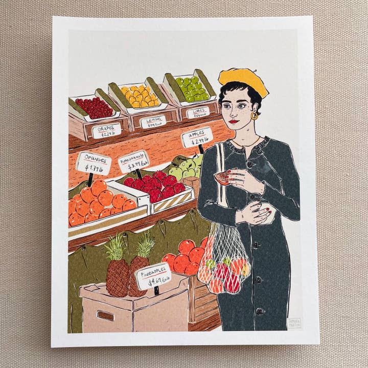 Impression d'art du marché fermier pour la vente par Tamara Martin