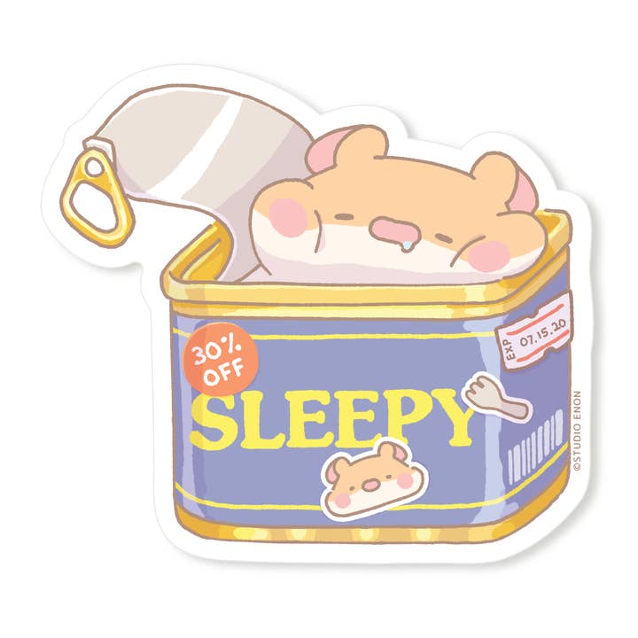 Sleepy Lunch Meat Sticker for wholesale by Studio Enon
