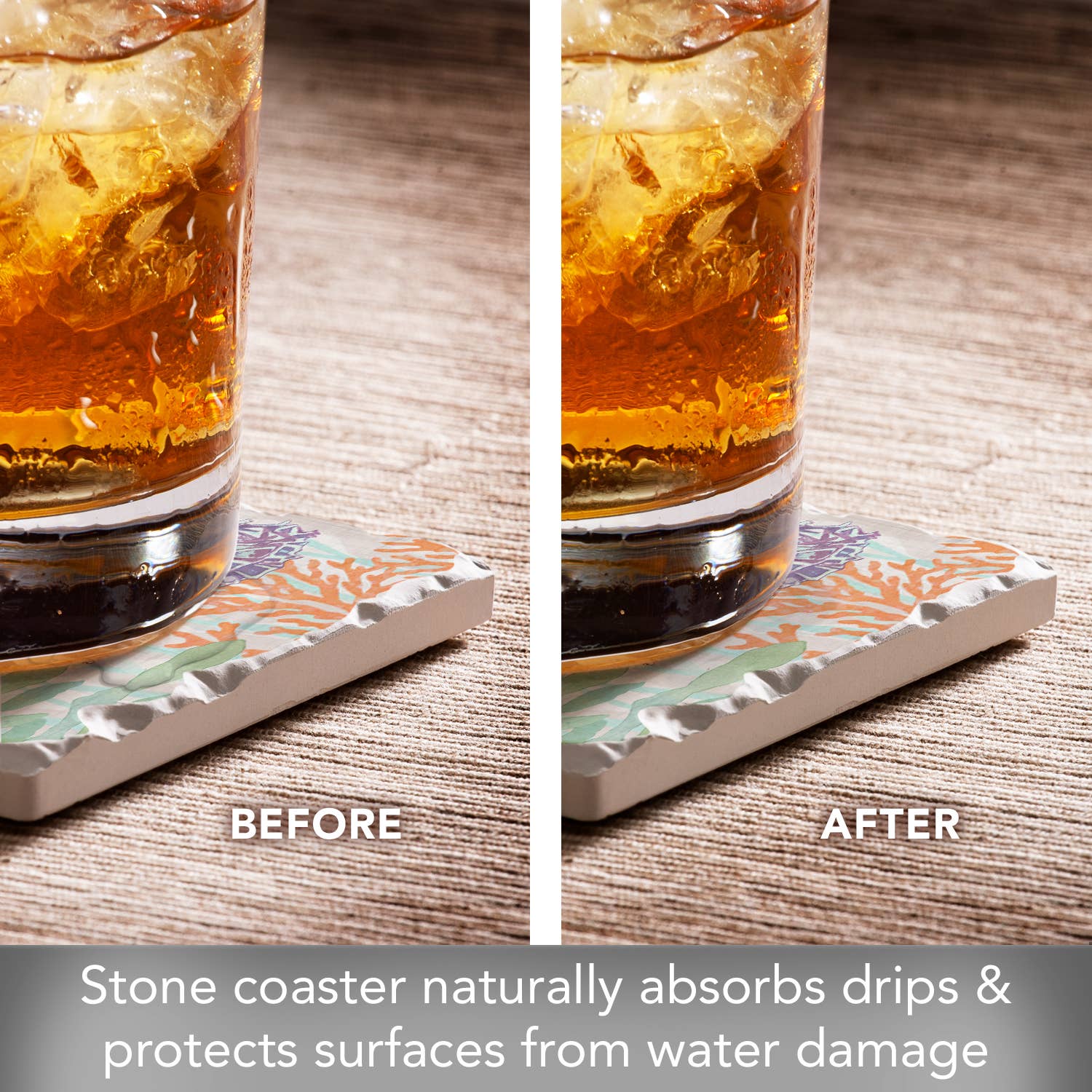 Conimar Promotions - Wholesale Coasters - "Salt & Sea-Seahorse" Single Absorbent Tumbled Tile Coaster6