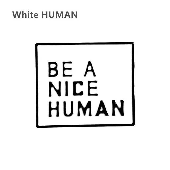 Magnifique Hearts - Wholesale Lapel Pin/Button - Kindness Pins: BE A NICE HUMAN Backpack/Bag/Clothing