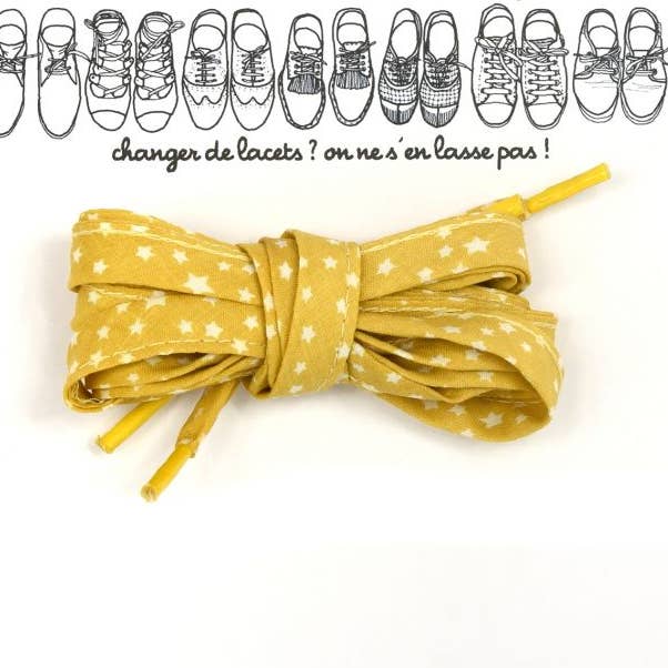 Flat laces 105 cm "Milky Way" honey for wholesale by LA DROGUERIE