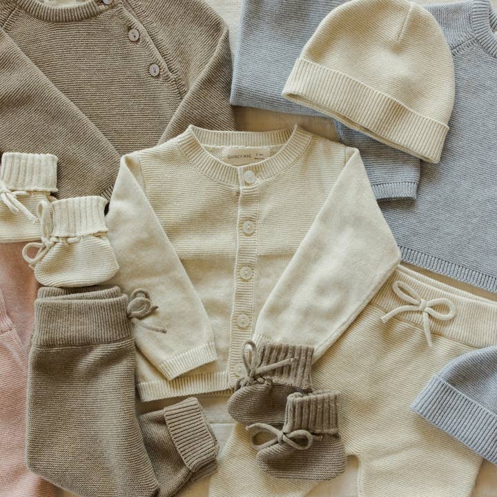 Quincy Mae - Wholesale Newborn/Knit Hat - Baby - Baby Beanie Heathered Natural5