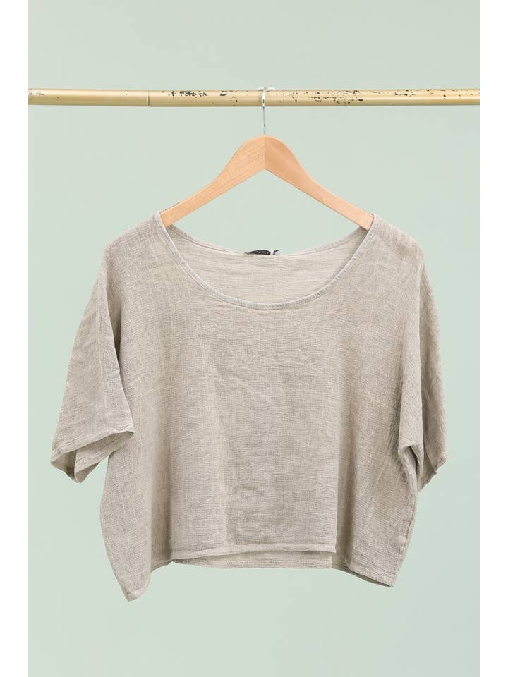 la maison des fibres naturelles - Wholesale Outerwear – Maternity - Cotton/linen short-sleeve blouse 3791MC 68% cotton 32% linen9