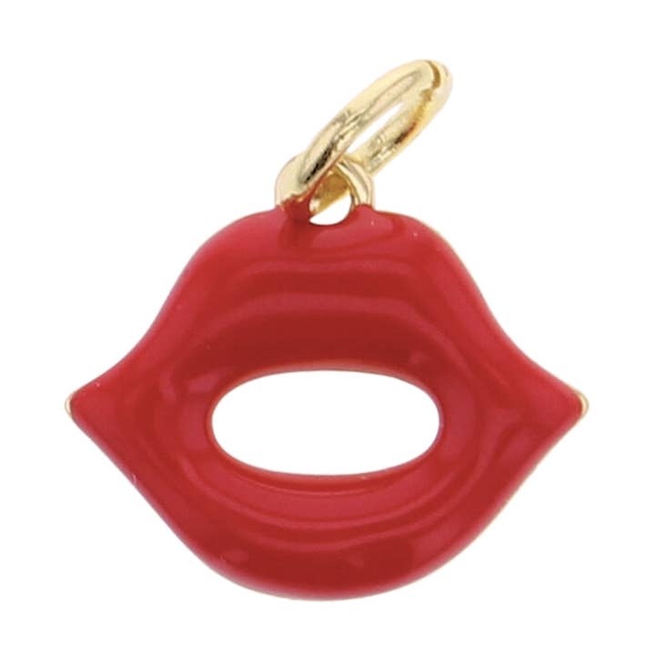 Red Lips Charm for wholesale by Lotus Jewelry Studio