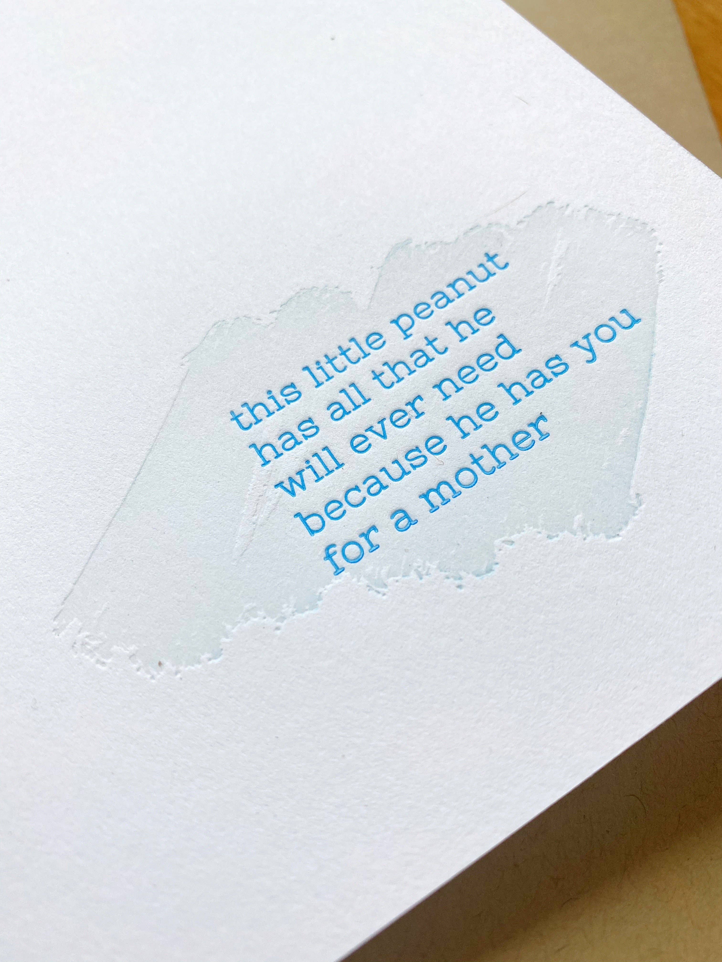 jill.cate letterpress – wholesale Mother’s Day card – Baby Peanut1