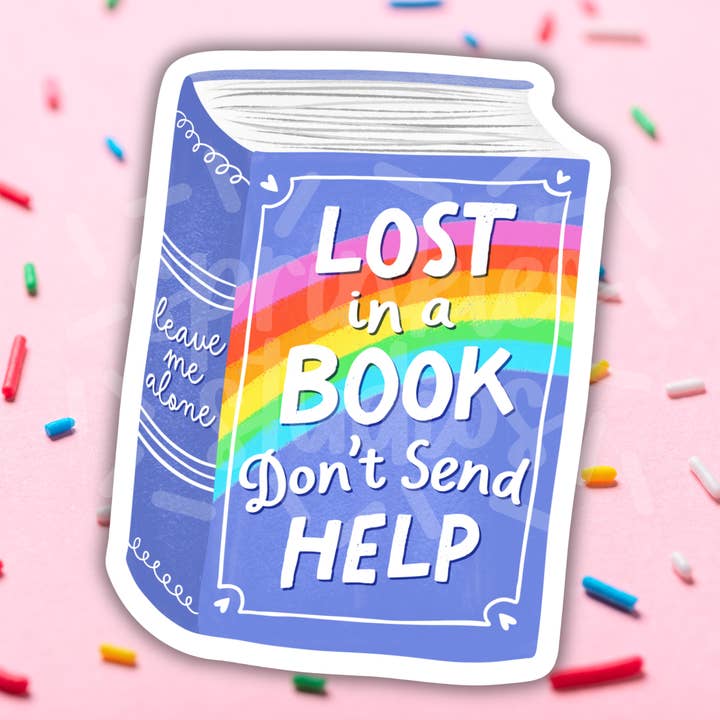 Lost In A Book Vinyl Sticker for wholesale by Sprinkles Studios