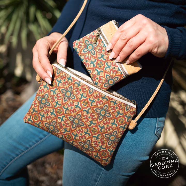 Cork By Design - Wholesale Coin Purse - Women's - Isabel Cork Purse - Azulejo