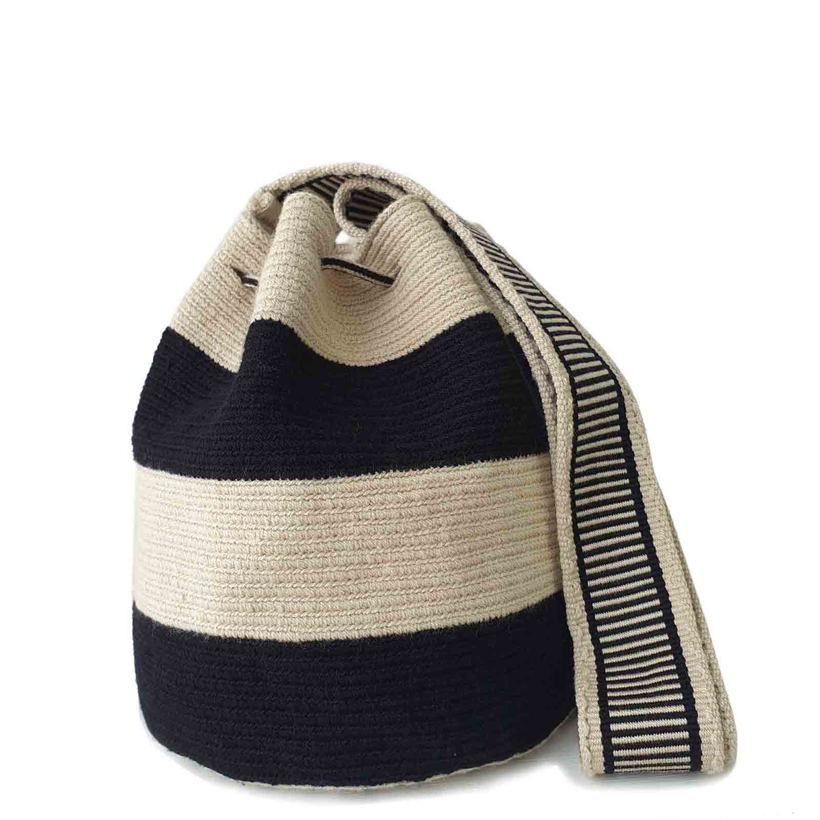 Lombia + Co. - Vente Sac à bandoulière – femme - Sac à mochila WAYUU à rayures classique (diadème taille M)1