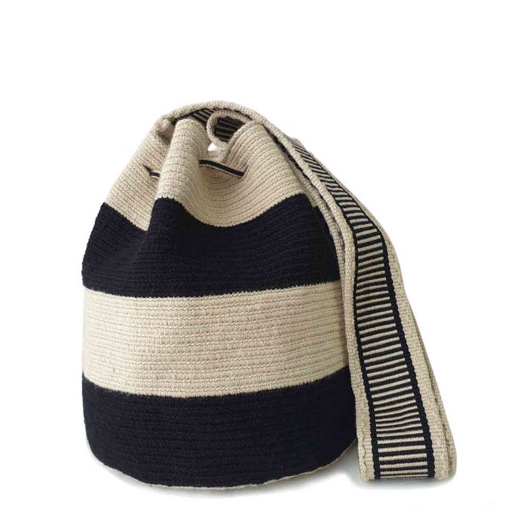 Lombia + Co. - Wholesale Crossbody Bag - Women's - Classic Striped WAYUU Mochila Bag (Tiara Size M)1