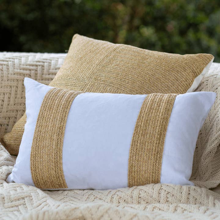 BHD HOME - Wholesale Chair cushion - Raffia Squares Natural Lounge Cushion 55 x 55cm4