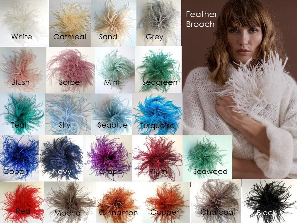 KOLUNTU - Wholesale Brooch - Ostrich Feather Brooch9