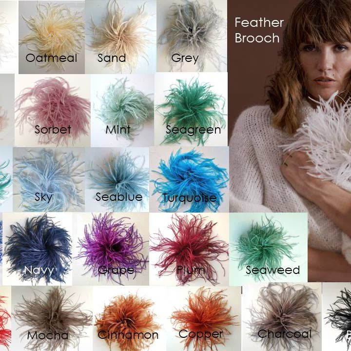 KOLUNTU - Wholesale Brooch - Ostrich Feather Brooch9