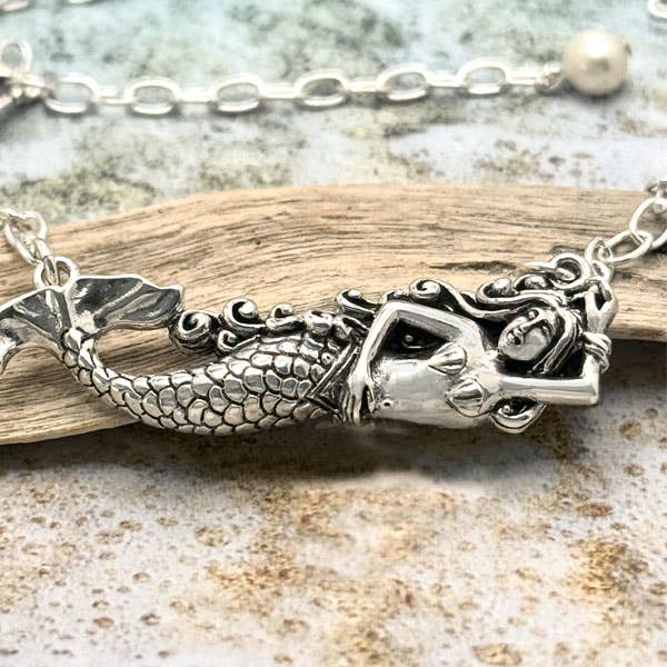 Sterling Silver Mermaid 18" Necklace for wholesale by Goddess Design Studio