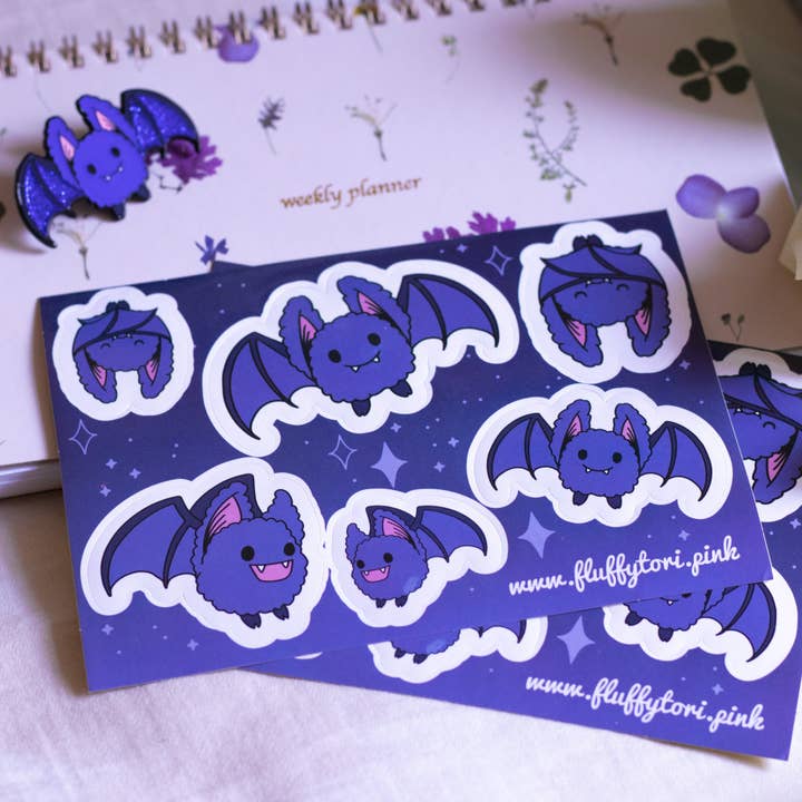 Fluffy Bats Stickers for wholesale by Fluffy Tori