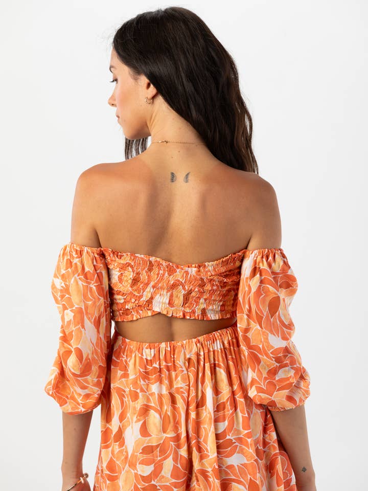 Spridda Kronblad Guld Callum Miniklänning för wholesale på Faire4