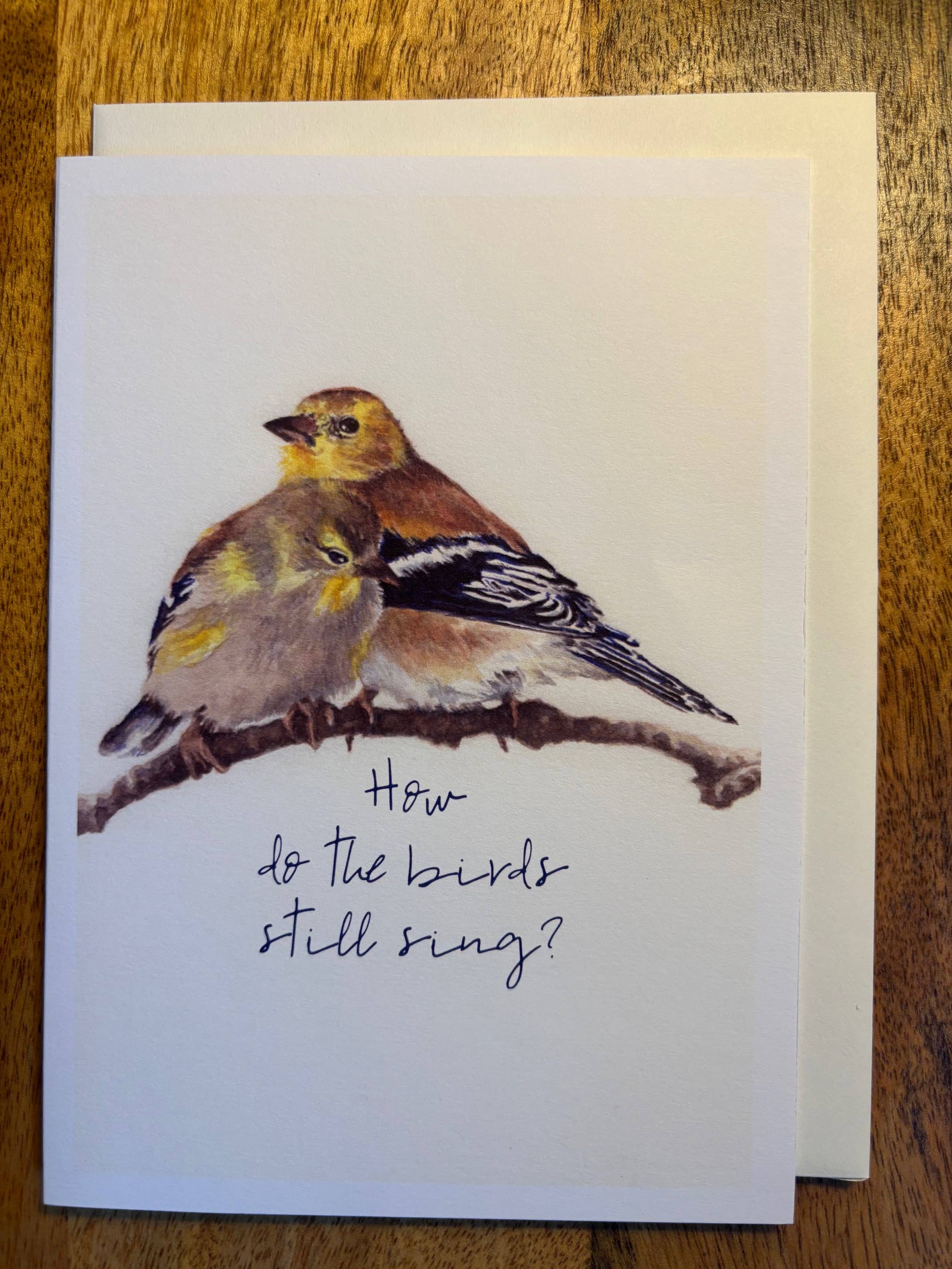 Karen Ritz Cards - Wholesale Sympathy Card - Winter Goldfinch Sympathy Notecard1