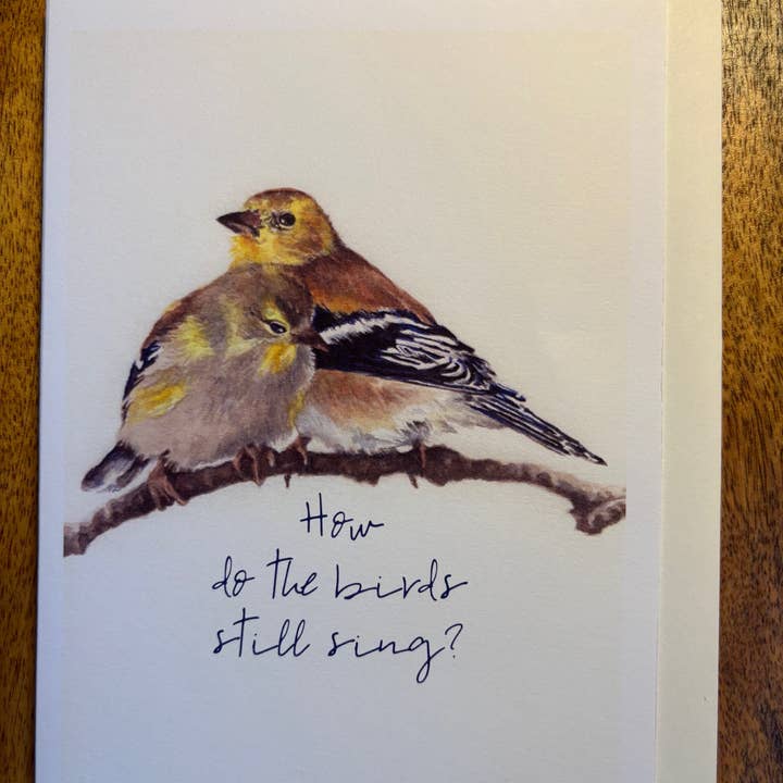 Karen Ritz Cards - Wholesale Rouwkaart - Winter Goldfinch Sympathy Notitiekaart1
