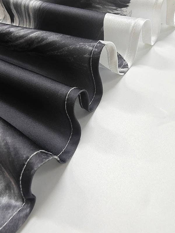 GRIS Vestidos de noche de un solo hombro con mangas murciélago sueltas asimétricas estampadas con flores y abertura lateral. de venta al por mayor en Faire6