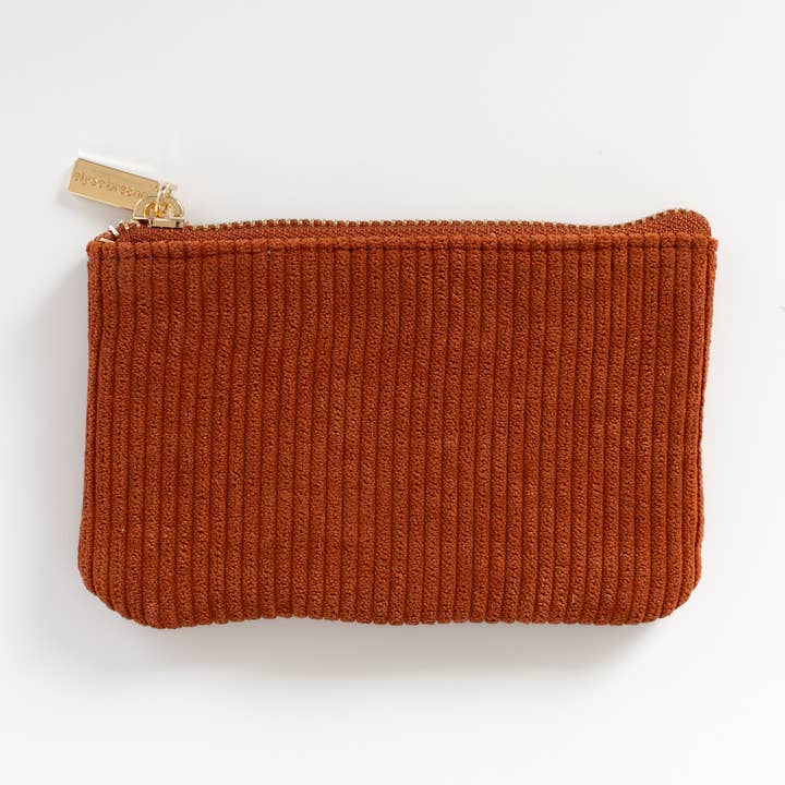 Bolsa de Moedas em Veludo Cotelê Terracota por atacado de Elyse Breanne Design