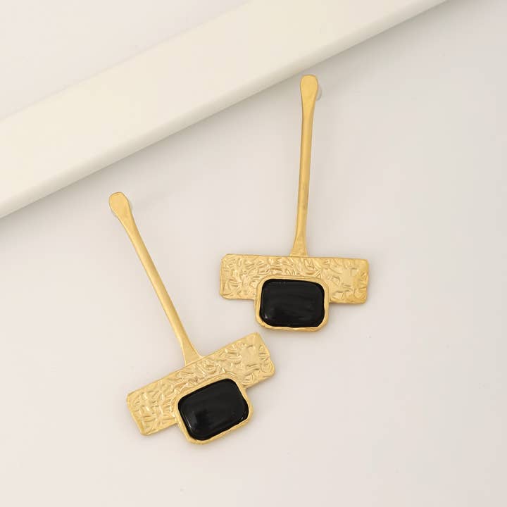 BUBU BY TEKIN SHOP - Wholesale Dangle Earrings - Gold Plated Stone Long Earrings1