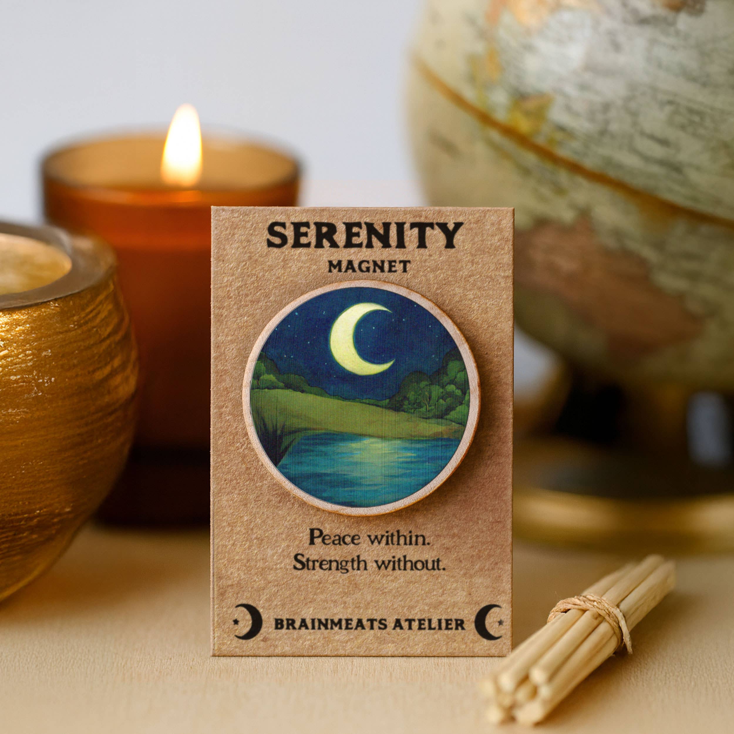 Brainmeats Atelier - Wholesale Magnet - Serenity Magnet – Crescent Moon Token for Inner Peace2