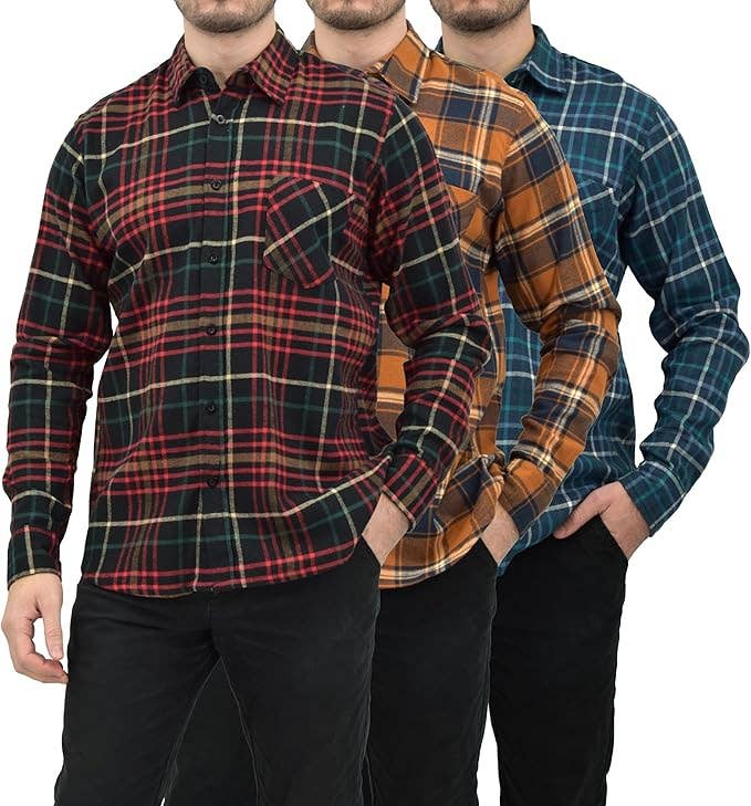 I-Wear Brands - Wholesale Button Down Shirt - Men's - Men's Long Sleeve Button Down Cotton Flannel Shirt33