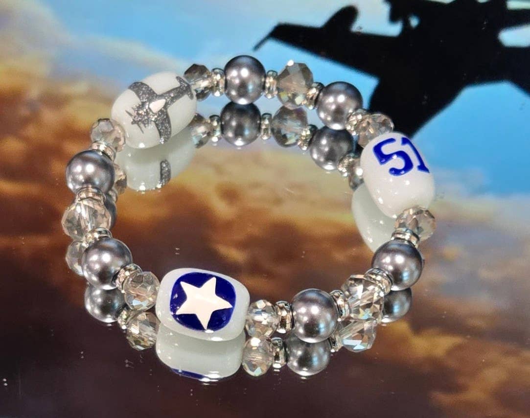 Fiona Accessories - Wholesale Beaded Bracelet - Military Aviation Flight Airplane Aircraft Beaded Bracelet1
