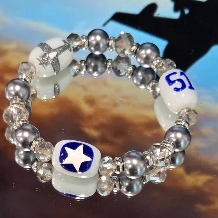 Fiona Accessories - Wholesale Beaded Bracelet - Military Aviation Flight Airplane Aircraft Beaded Bracelet1