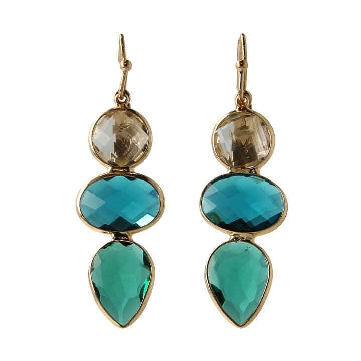 Earth Charm Earrings - Handmade- Gold for wholesale by Ivy