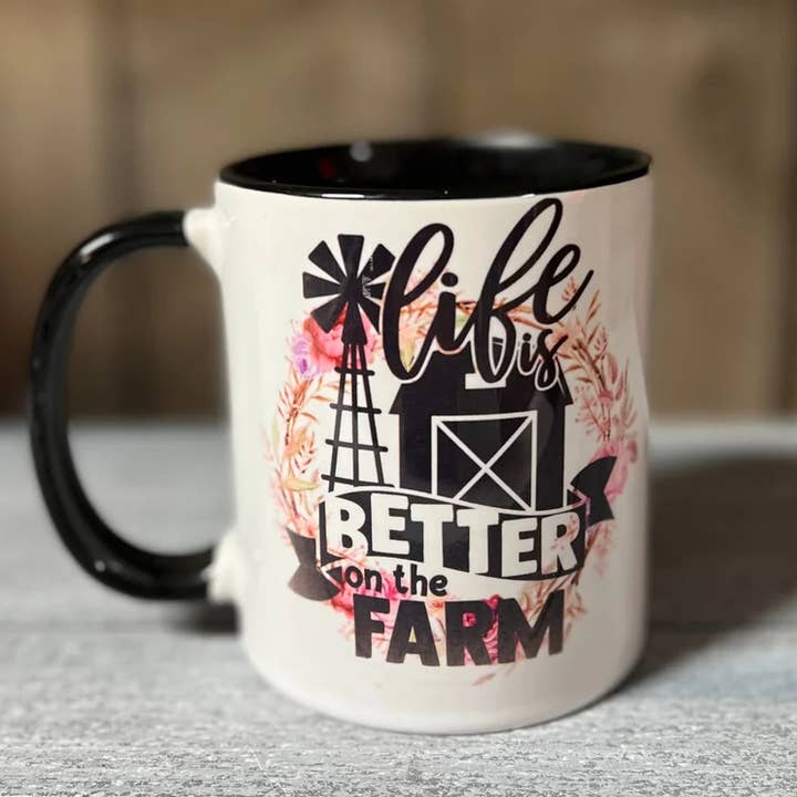 Tasse à café - Life Is Better On The Farm - Tasse de 11 oz pour la vente par Whiskey Doodle