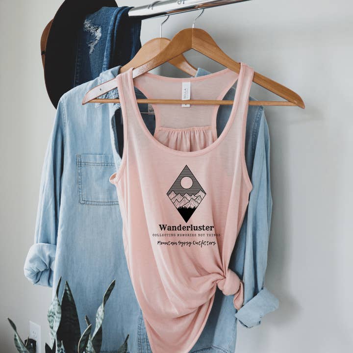 Wanderluster Flowy Tanktop für den Großhandel von Mountain Gypsy Outfitters