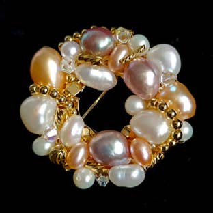 Pérolas Naturais - Broche Artesanal em Grinalda de Luxo por atacado de Pompon La Tulipe