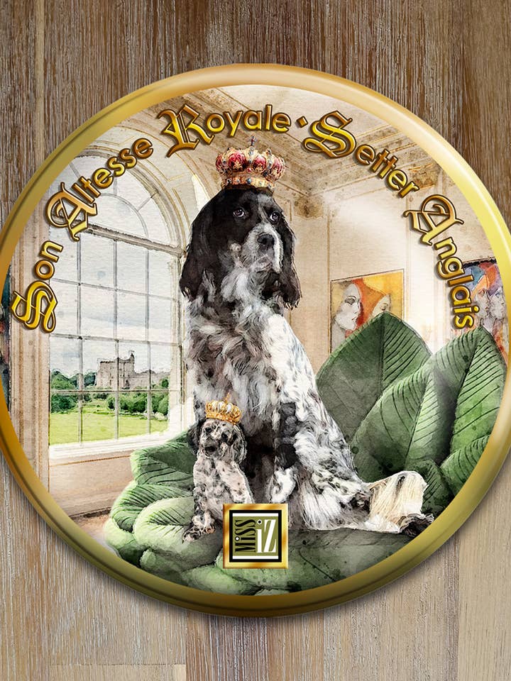 Espelho de bolso > Cão: SETTER INGLÊS por atacado de Miss Iz