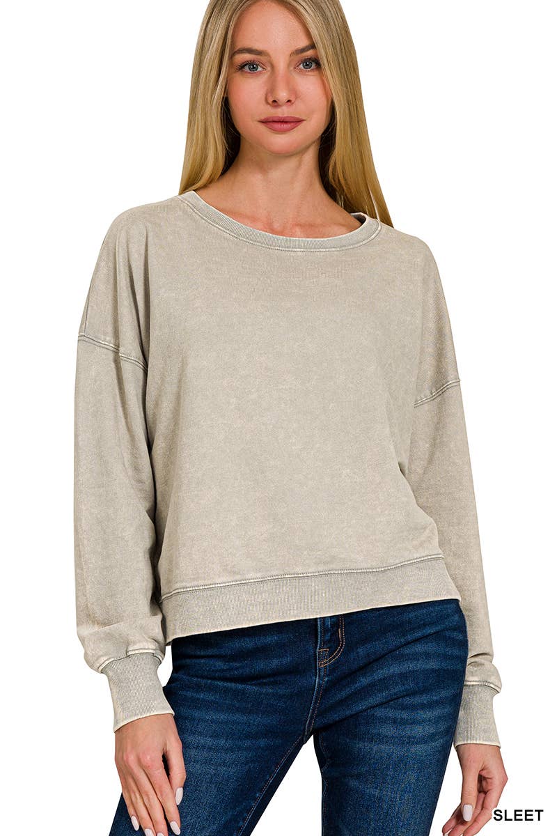 42POPS – Großhandel Sweatshirt – Damen – , French Terry Gewaschene Crop Pullover Kollektion19