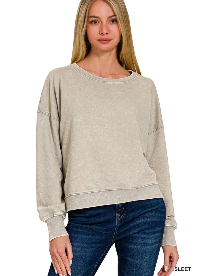 42POPS – Großhandel Sweatshirt – Damen – , French Terry Gewaschene Crop Pullover Kollektion19