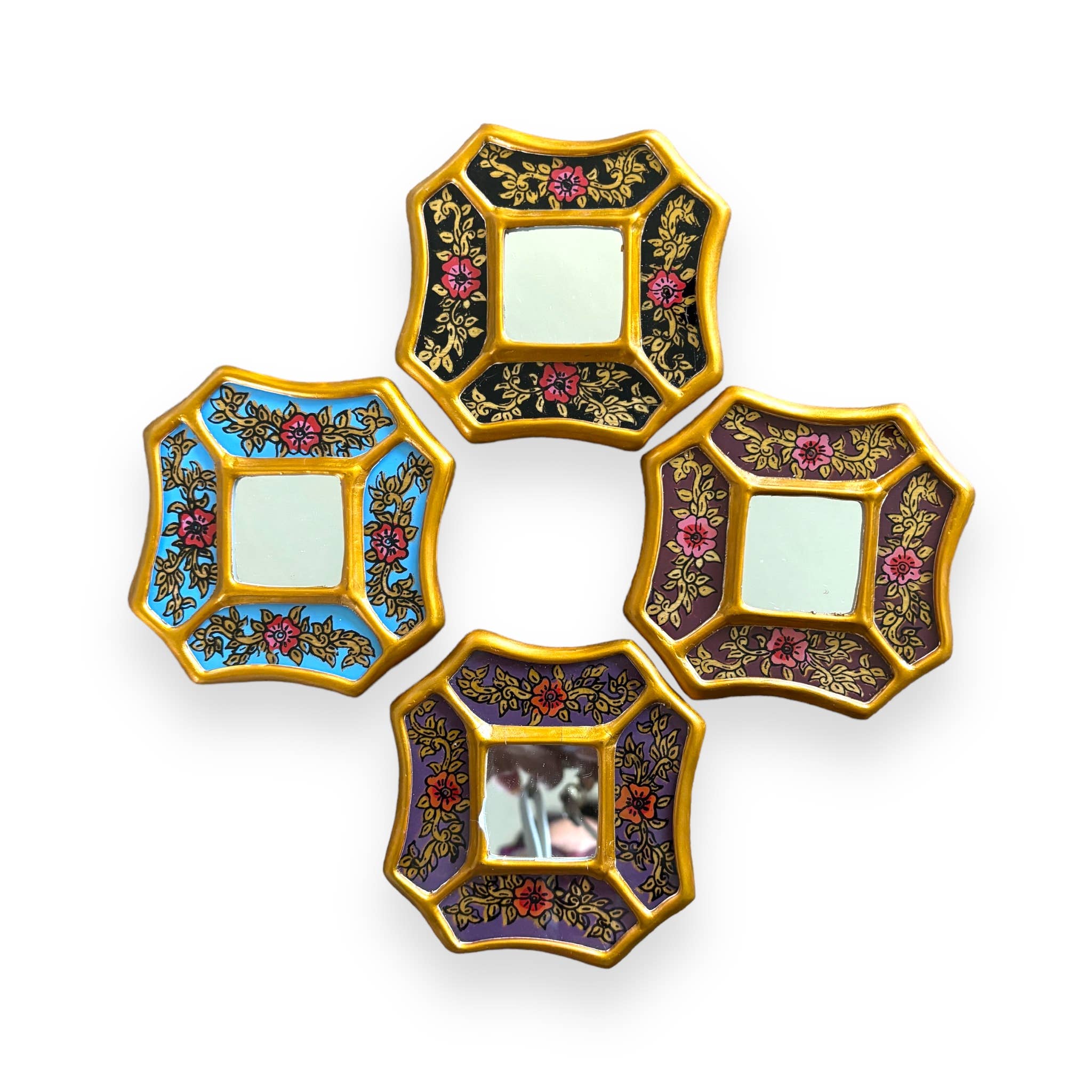 Zoe Artcrafts Corp. - Wholesale Wall Mirror - Decorative Mirror 4.5" - Floral pattern- Home Decor Wall art5