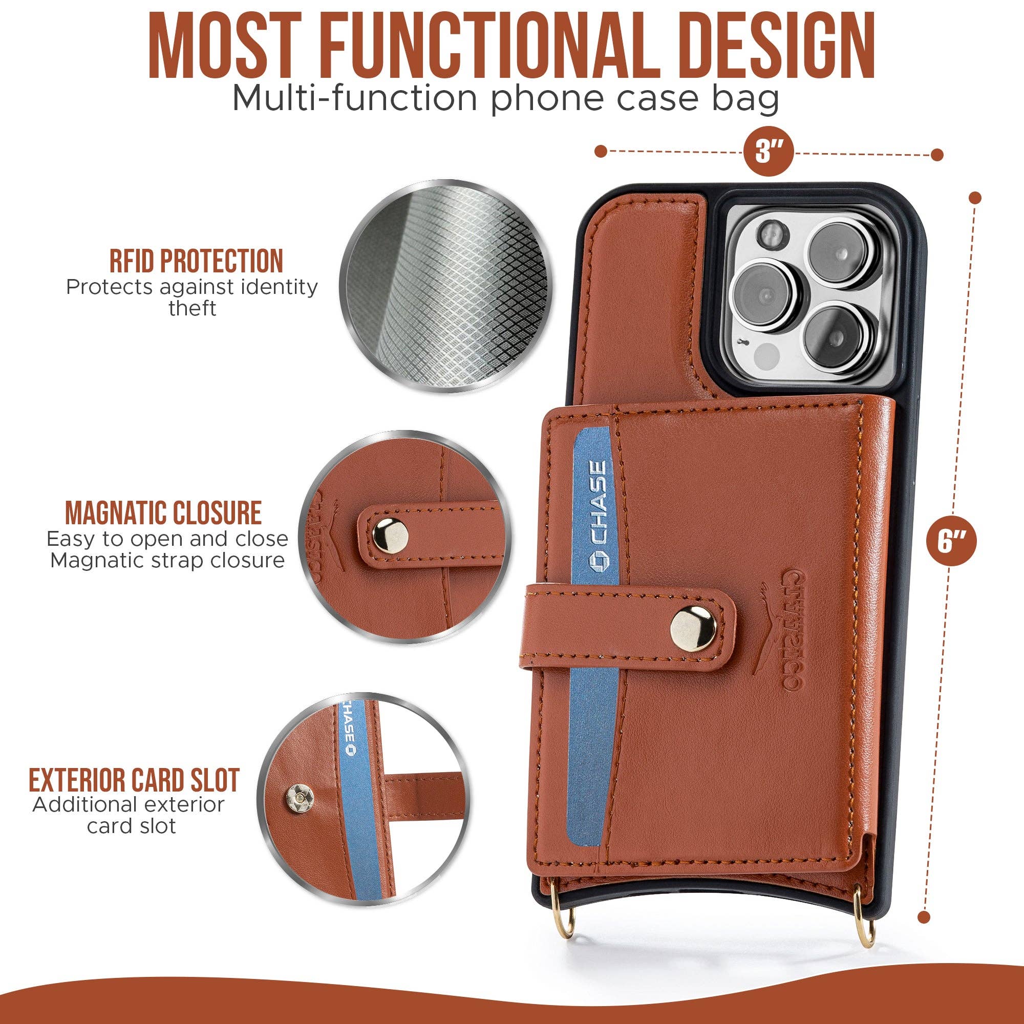 Claasico - Wholesale Phone Wallet - Women's - iPhone 13 - Crossbody Cell Phone Faux Leather Wallet w/Credi27