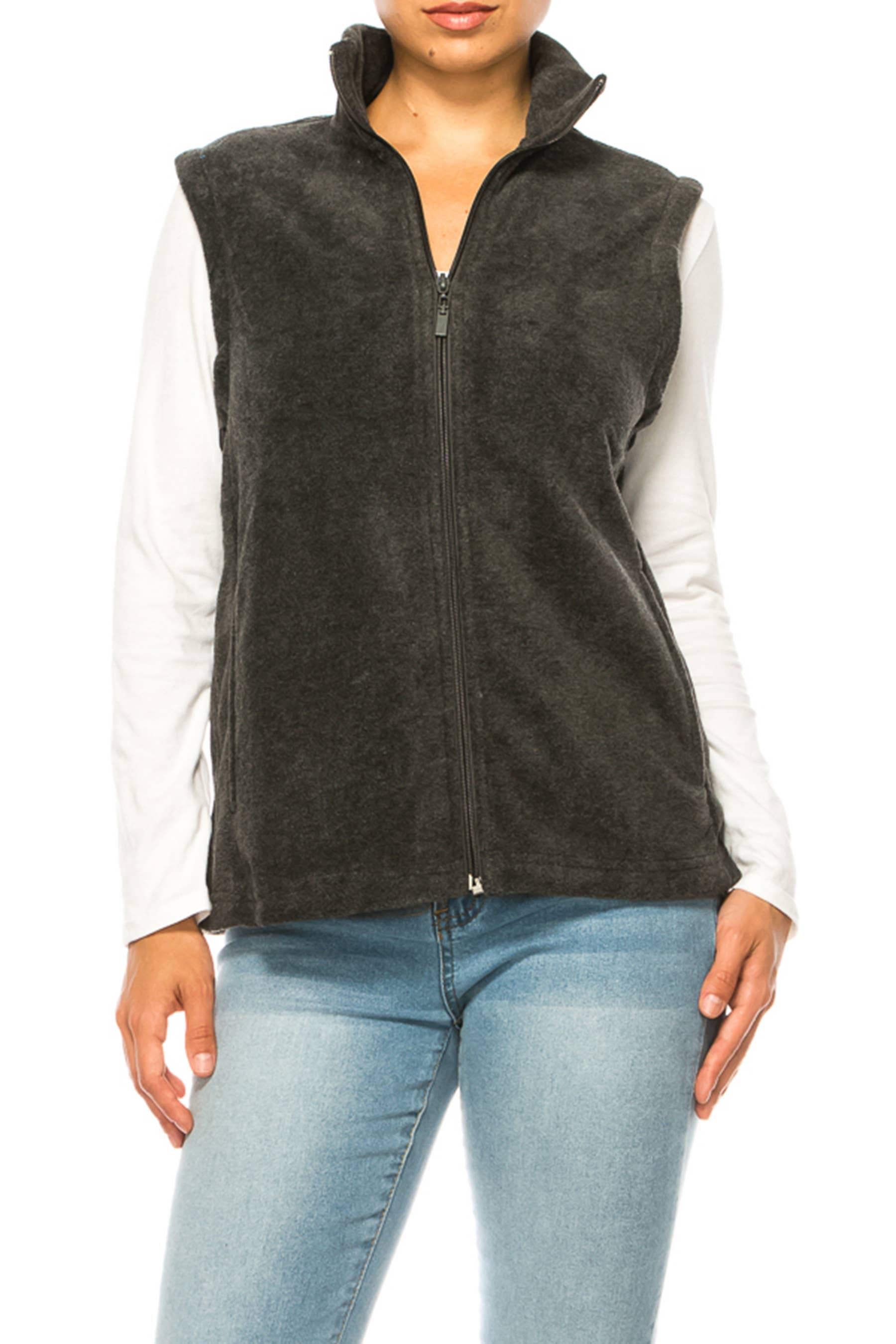 MOA COLLECTION - Wholesale Outerwear Vest - Women's - Women's Lightweight Polar Fleece Vest2