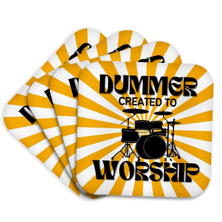 3dRose - Wholesale Coasters - 3dRose, Drummer Created To Worship, Coaster7