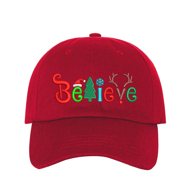 DSY Lifestyle - Wholesale Baseball Cap - Women's - Believe Embroidered Baseball Hat | Christmas Holiday Cap10