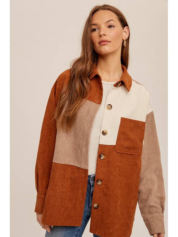 MEHRFARBIGES, ÜBERGROSSES HEMDHEMD AUS KORD für den Großhandel von MintChoco