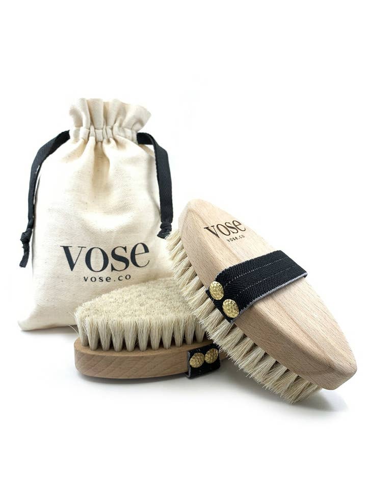 100% Horse Hair Natural Body Brush - Black Rose for wholesale by Vose