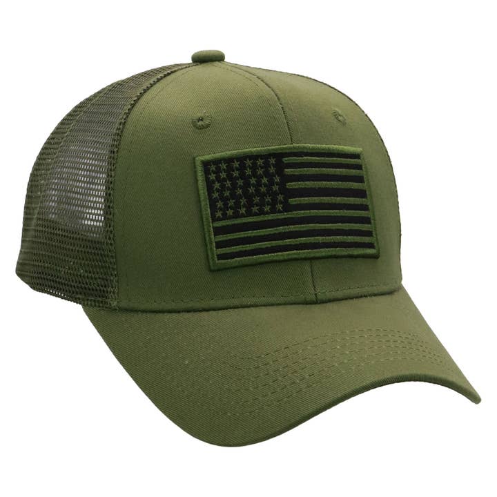 Cap Zone - Wholesale Trucker Hat - Unisex - American Flag Patch Cotton Trucker Hat4