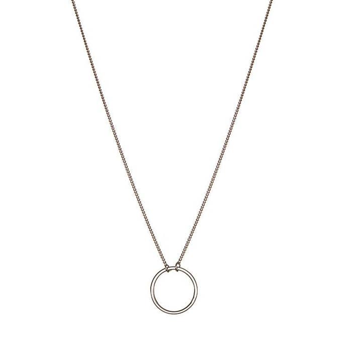 Silver Plated Necklace with Circle for engroshandel hos Juulry