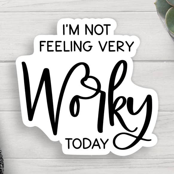Worky Vinyl Sticker for wholesale by Expression Design Co