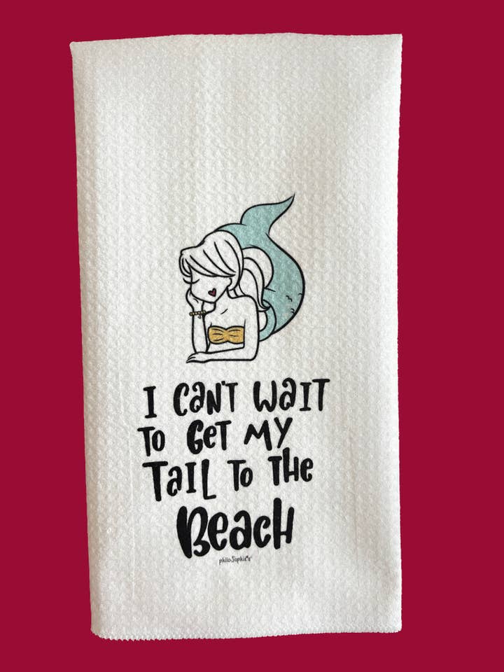 Serviette : sirène, côtière, nautique, plage pour la vente par philoSophie's Stationery & Gifts